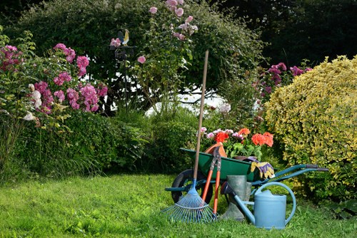Beautiful Clapham garden with blooming flowers